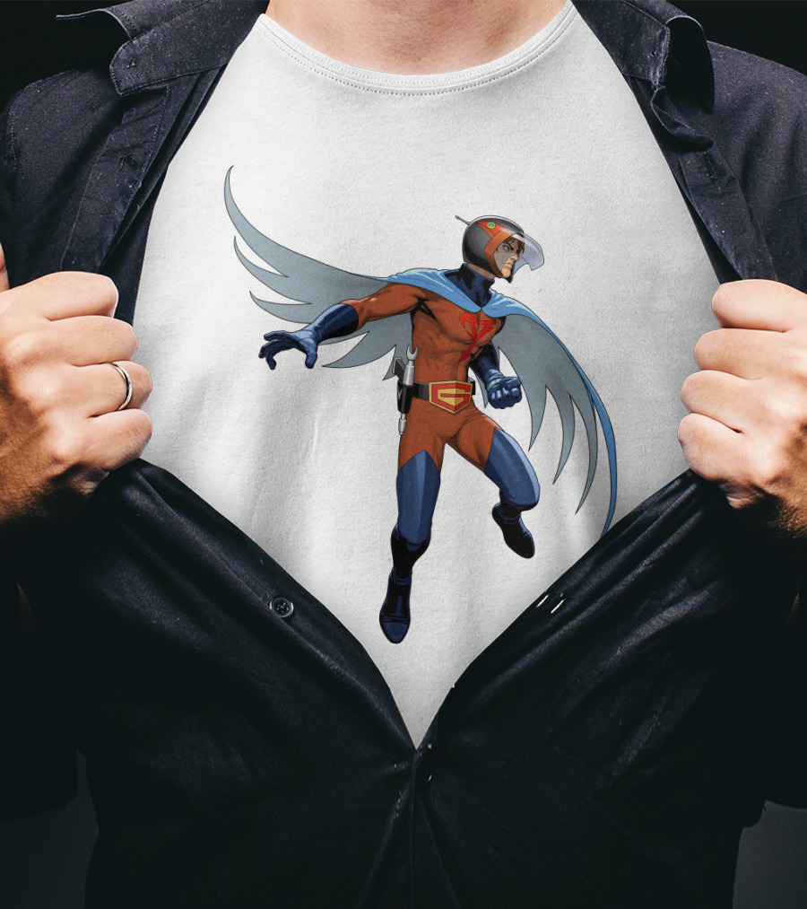 Jason Battle Of The Planets G-Force Character With Winged Cape And Helmet T-Shirt
