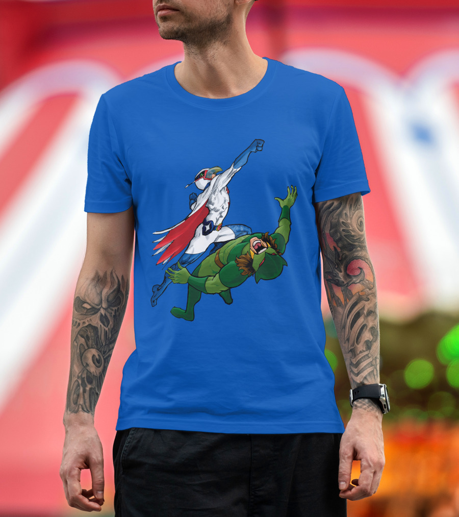 Science Ninja Team Gatchaman Battle of the Planets Dynamic Heroic Battle Scene T-Shirt