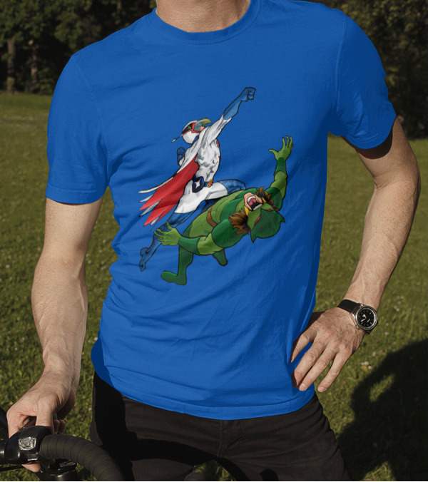 Science Ninja Team Gatchaman Battle Of The Planets Dynamic Heroic Battle Scene T-Shirt