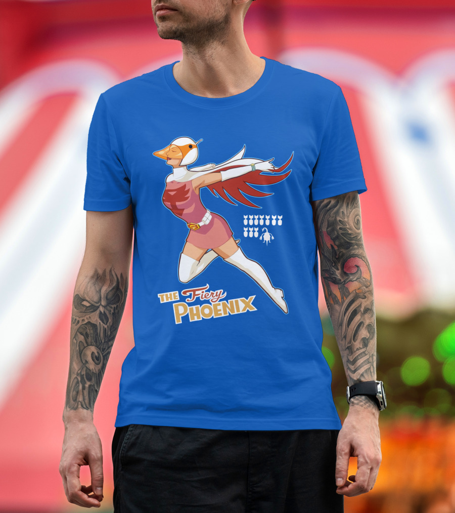 The Fiery Phoenix Winged Hero Vintage Flight T-Shirt