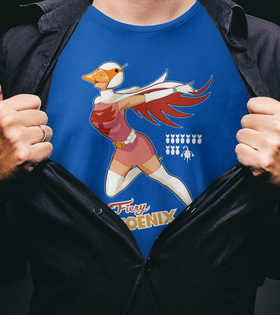 The Fiery Phoenix Winged Hero Vintage Flight T-Shirt