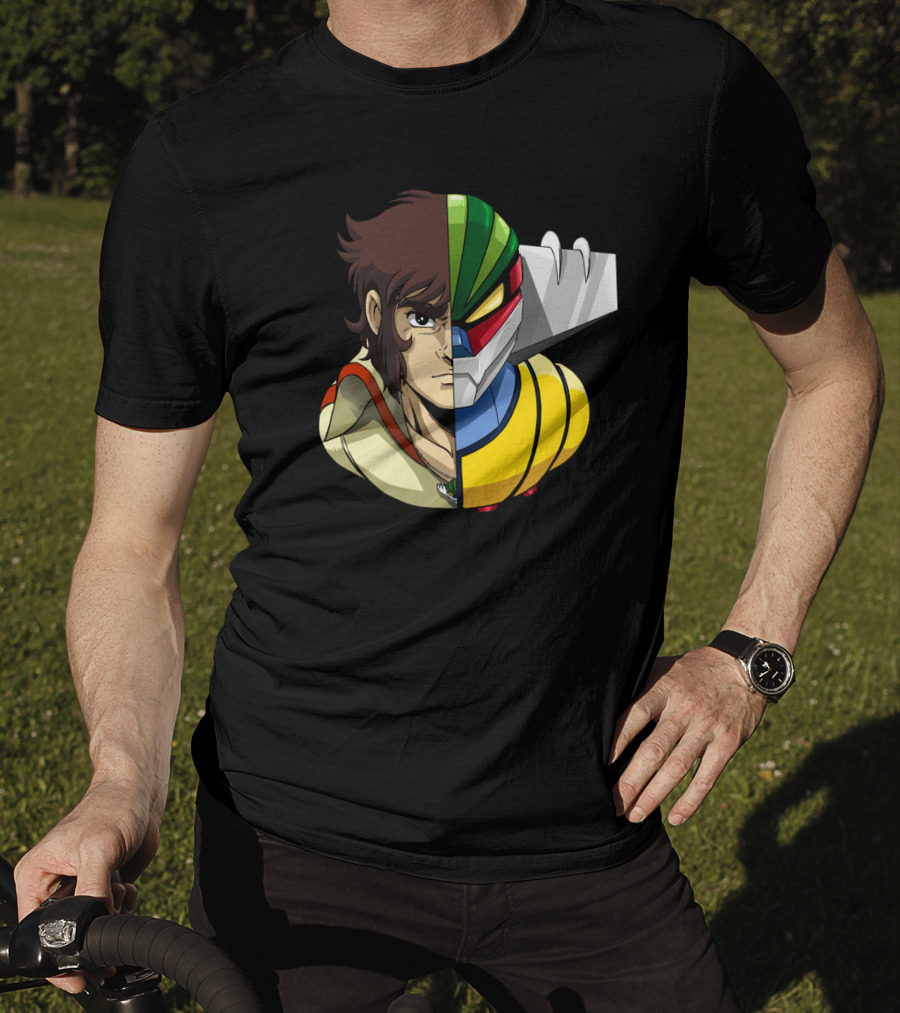 Hiroshi Shiba And Jeeg Robot Anime Fusion T-Shirt