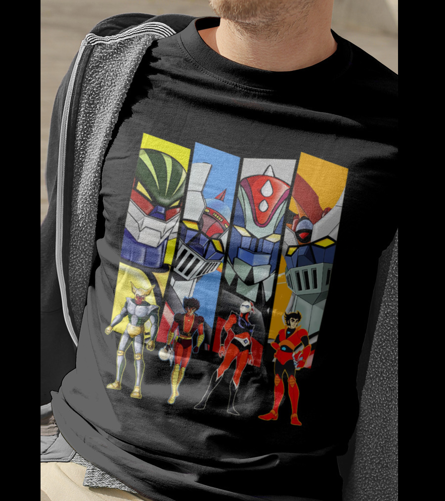 Jeeg Mazinga Mazinger Goldrake Grendizer Robot Heroes Ensemble T-Shirt