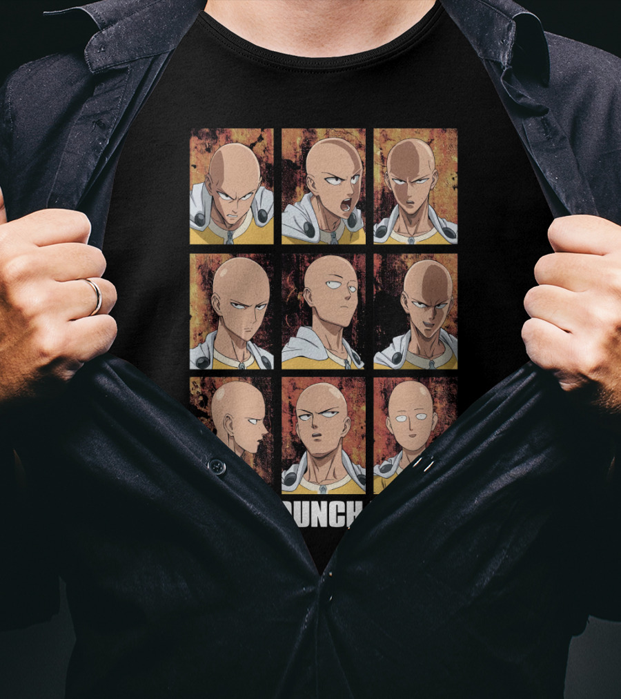One Punch Man Saitama Nine Expressions T-Shirt