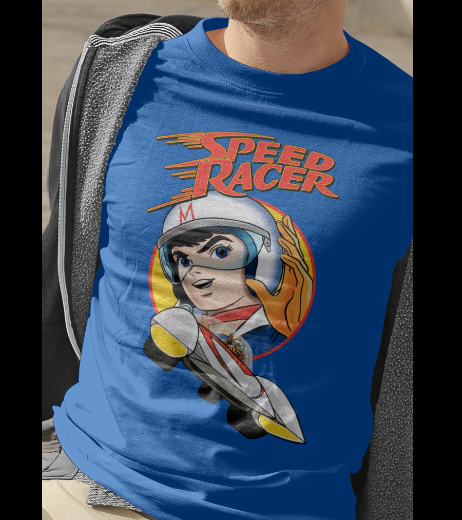 Speed Racer Character With Helmet And Car T-Shirt