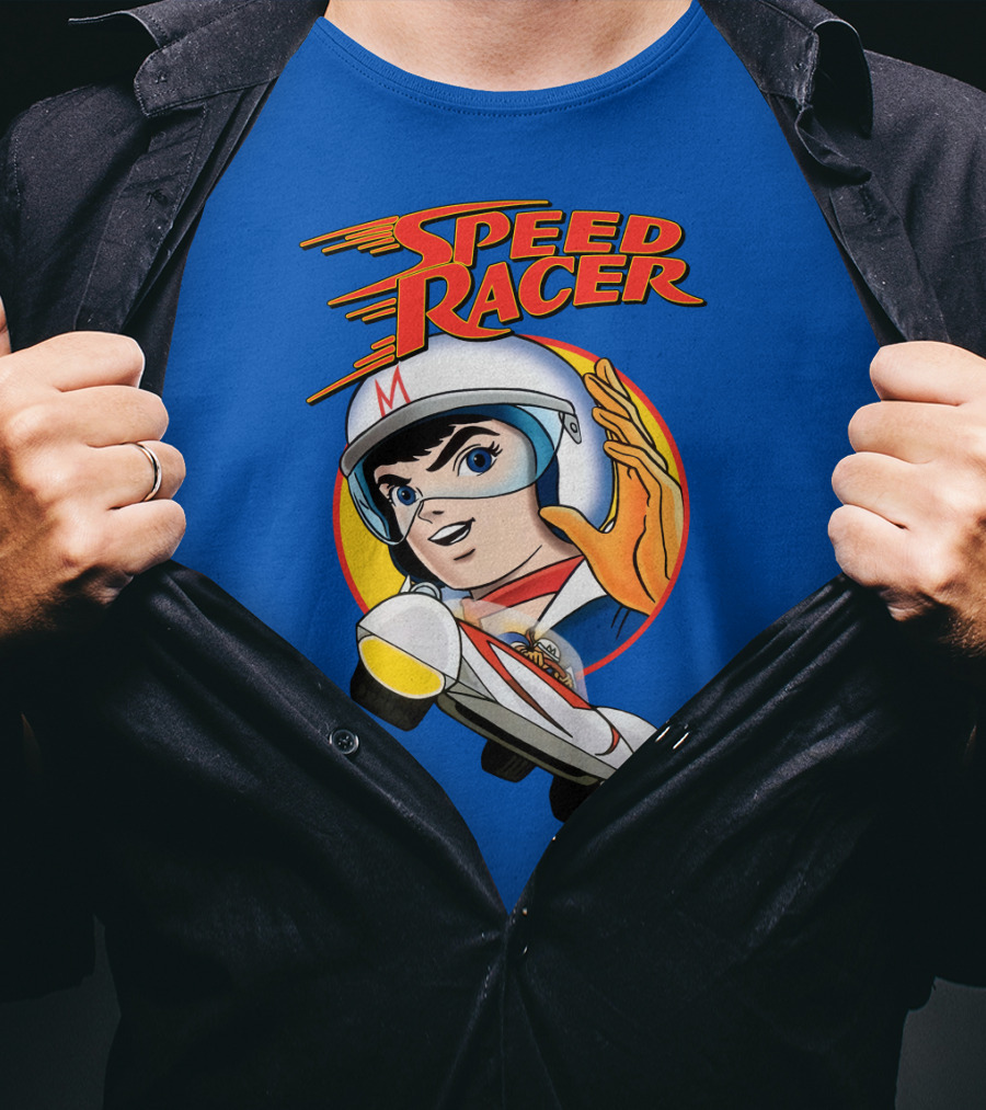 Speed Racer Character With Helmet And Car T-Shirt