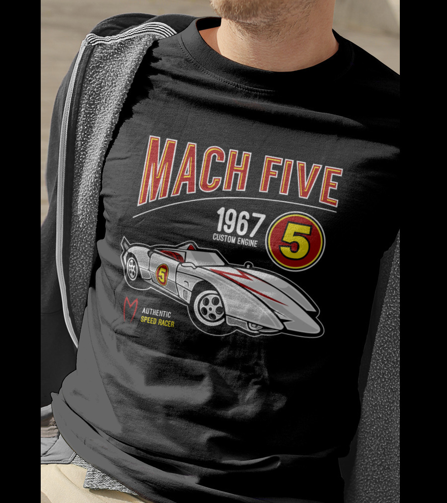 Mach Five 1967 Custom Engine Authentic Speed Racer T-Shirt