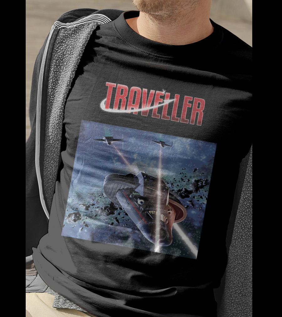 Traveller Space Adventure Cosmic Battle Scene T-Shirt