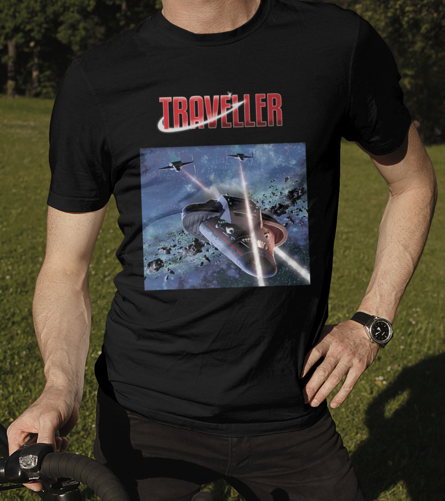 Traveller Space Adventure Cosmic Battle Scene T-Shirt