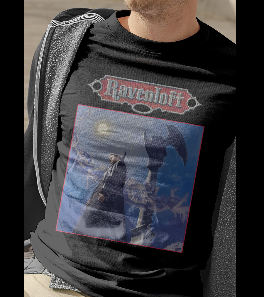 Ravenloft Dungeons And Dragons Vampire Castle Full Moon Gothic T-Shirt