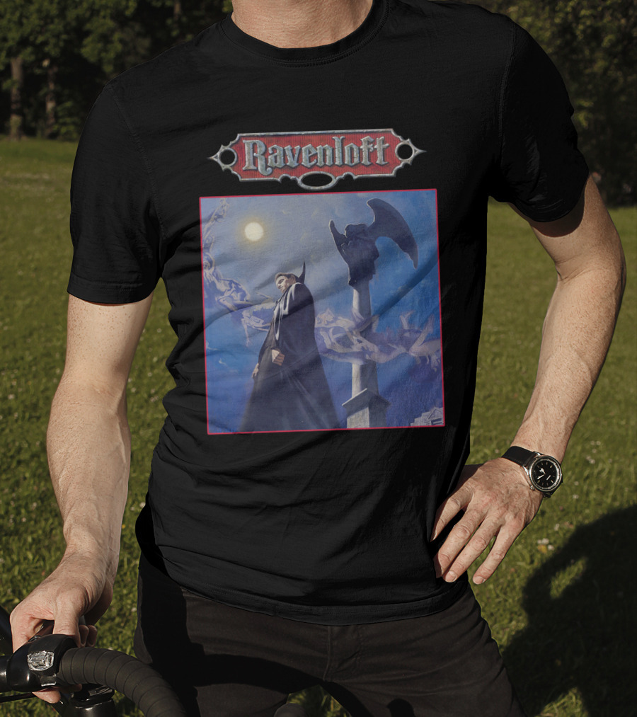 Ravenloft Dungeons And Dragons Vampire Castle Full Moon Gothic T-Shirt