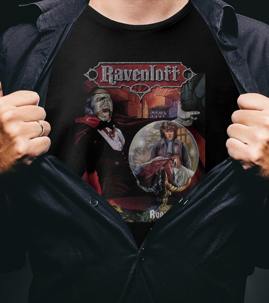 Ravenloft Roots Of Evil Vampire And Crystal Ball Fantasy T-Shirt