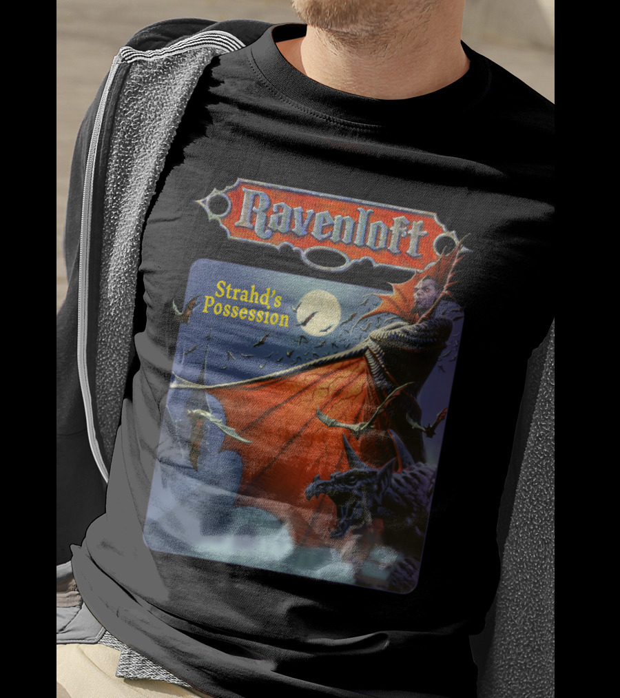 Ravenloft Strahd's Possession Vampire Moon Bats Wings Gargoyle T-Shirt