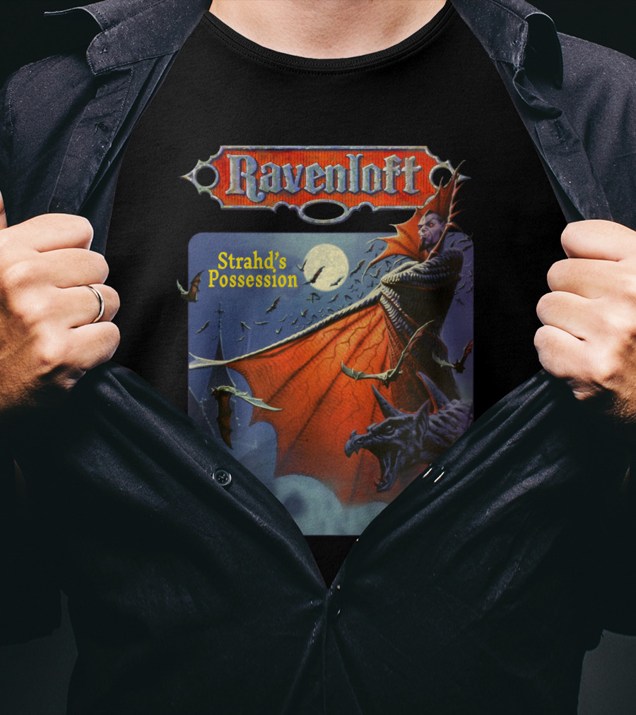 Ravenloft Strahd's Possession Vampire Moon Bats Wings Gargoyle T-Shirt