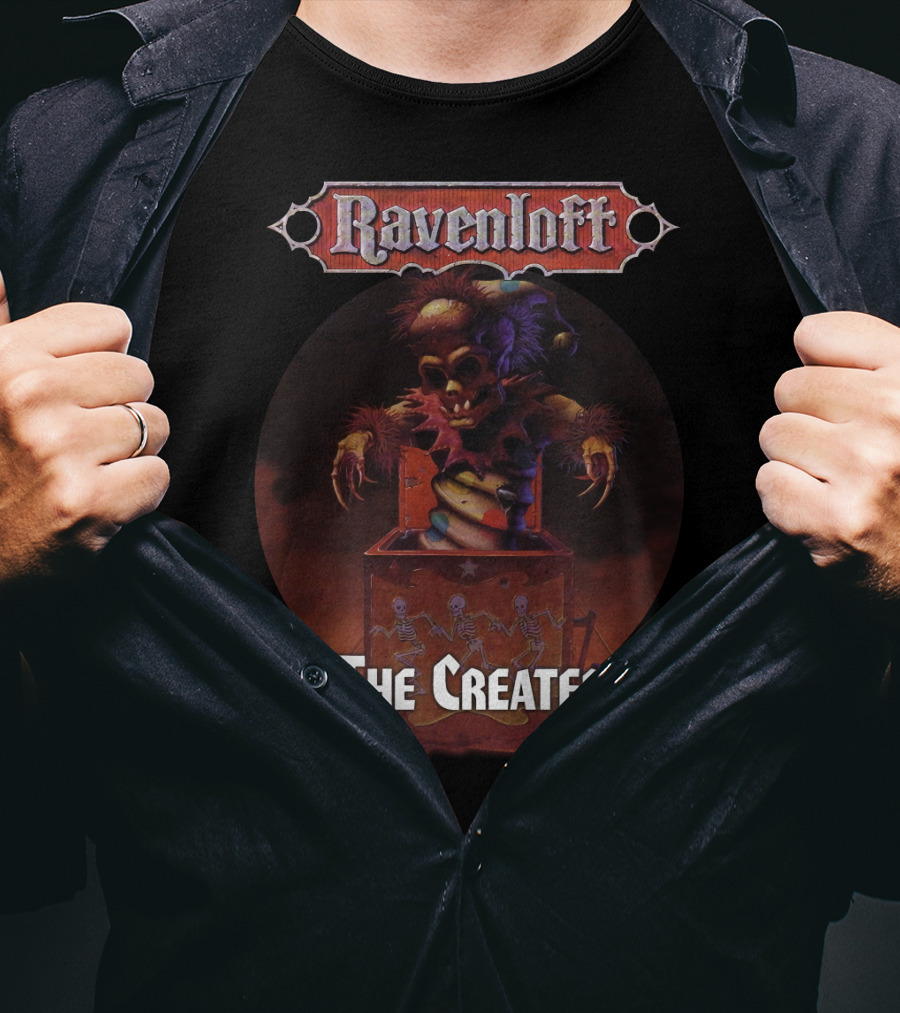 Ravenloft The Created Creepy Puppet Box With Skeletons T-Shirt