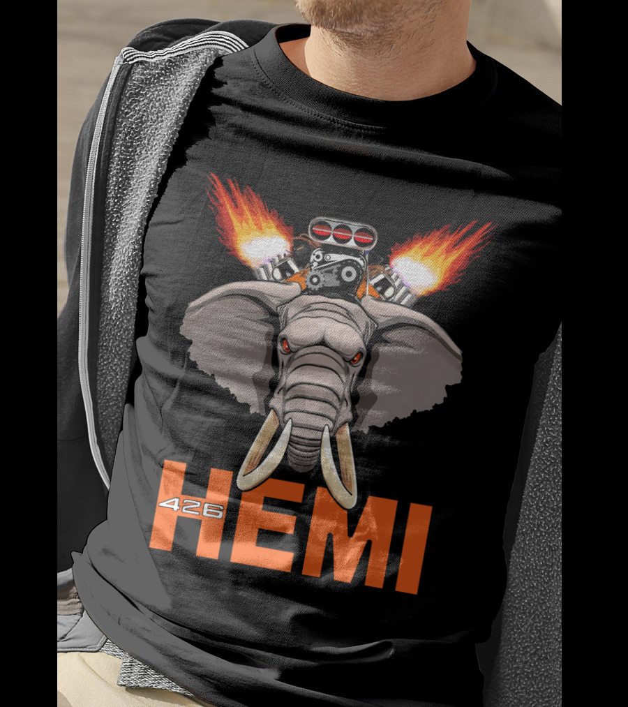 Mopar 426 Hemi Elephant Engine Power Burst T-Shirt