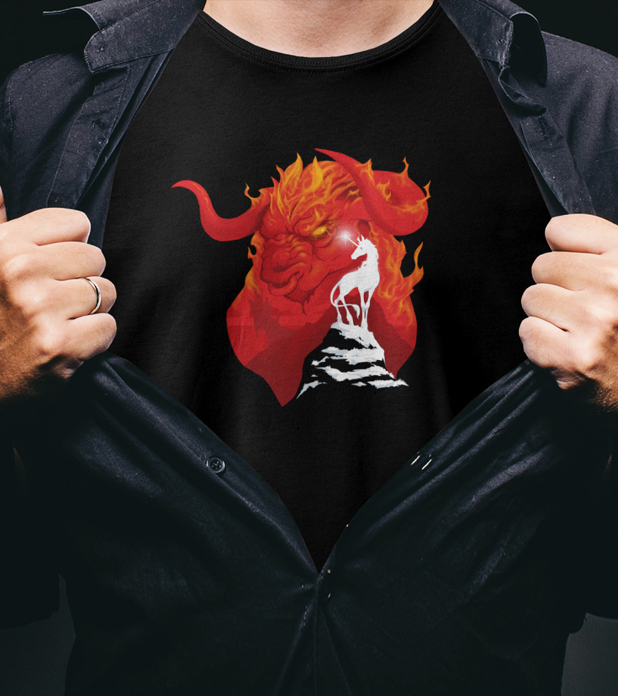 The Last Unicorn Red Bull Fiery Showdown T-Shirt