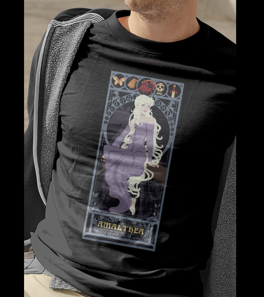 Amalthea The Last Unicorn Fantasy Vintage Style Art Nouveau T-Shirt