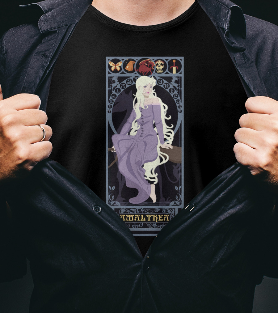 Amalthea The Last Unicorn Fantasy Vintage Style Art Nouveau T-Shirt