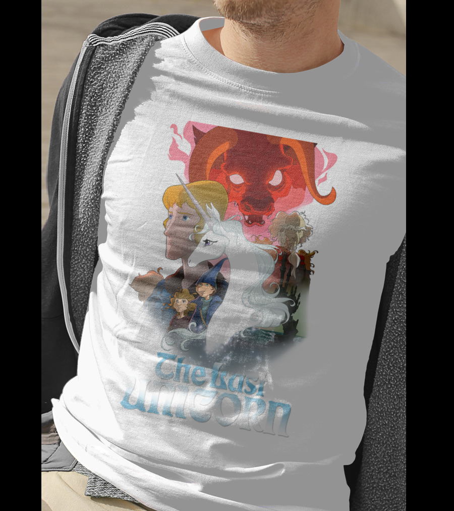 The Last Unicorn Animated Fantasy Characters And Red Bull Face T-Shirt