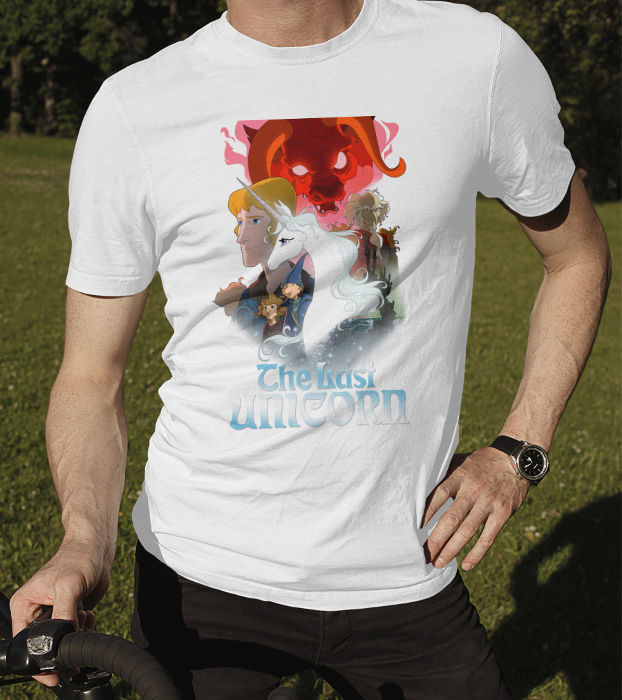 The Last Unicorn Animated Fantasy Characters And Red Bull Face T-Shirt