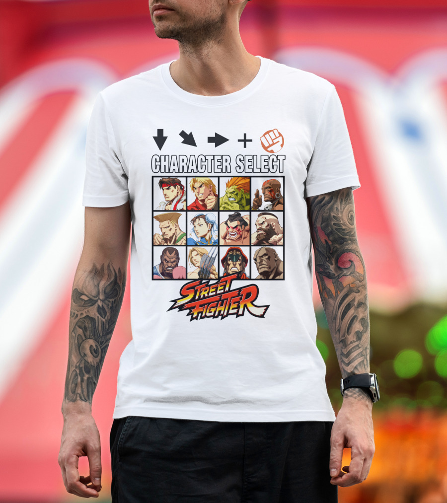 Street Fighter Character Select Classic Arcade Roster T-Shirt
