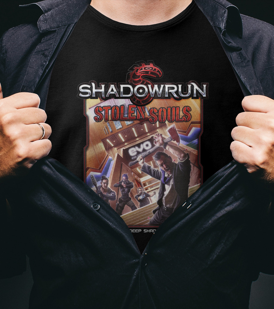 Shadowrun Stolen Souls Deep Shadows Sourcebook T-Shirt