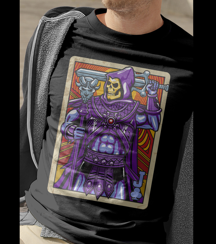 Skeletor Jack Of Clubs Card Retro T-Shirt