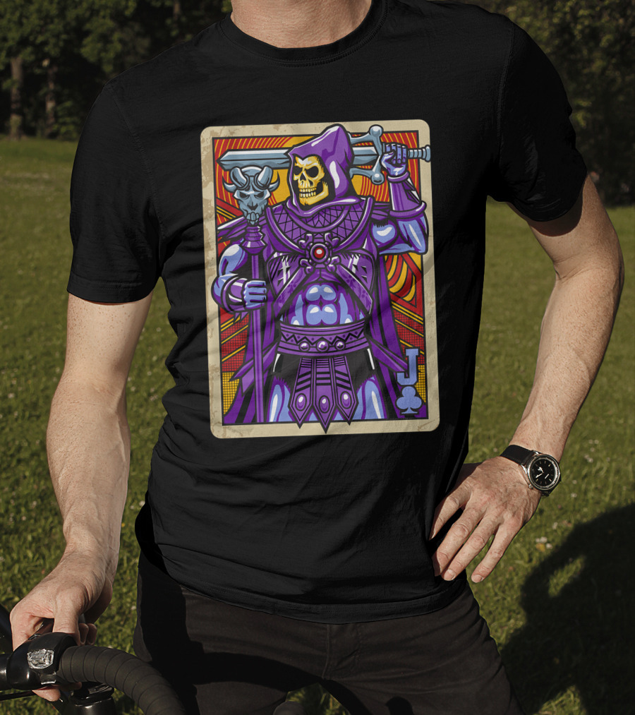 Skeletor Jack Of Clubs Card Retro T-Shirt