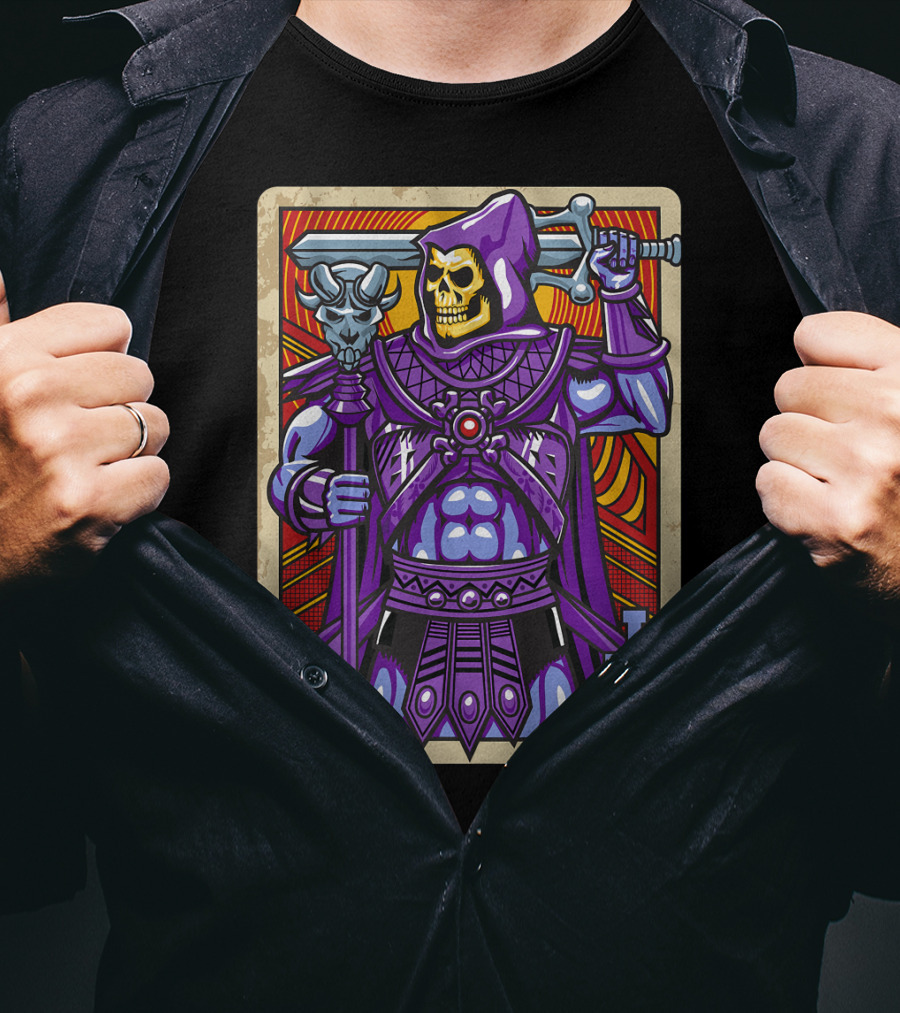 Skeletor Jack Of Clubs Card Retro T-Shirt