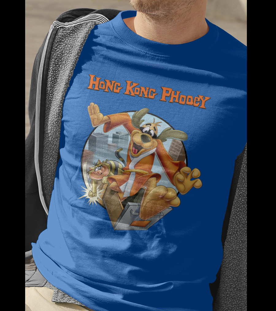 Hong Kong Phooey Animated Character In City Scene T-Shirt