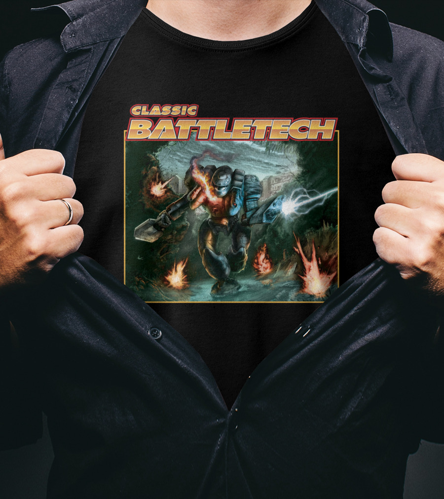 Classic BattleTech BTT 3055 Mech Warrior Action Scene T-Shirt