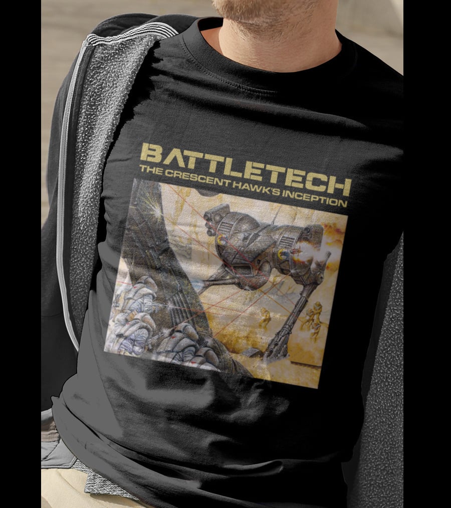 BATTLETECH The Crescent Hawk's Inception Mech Battle Scene T-Shirt