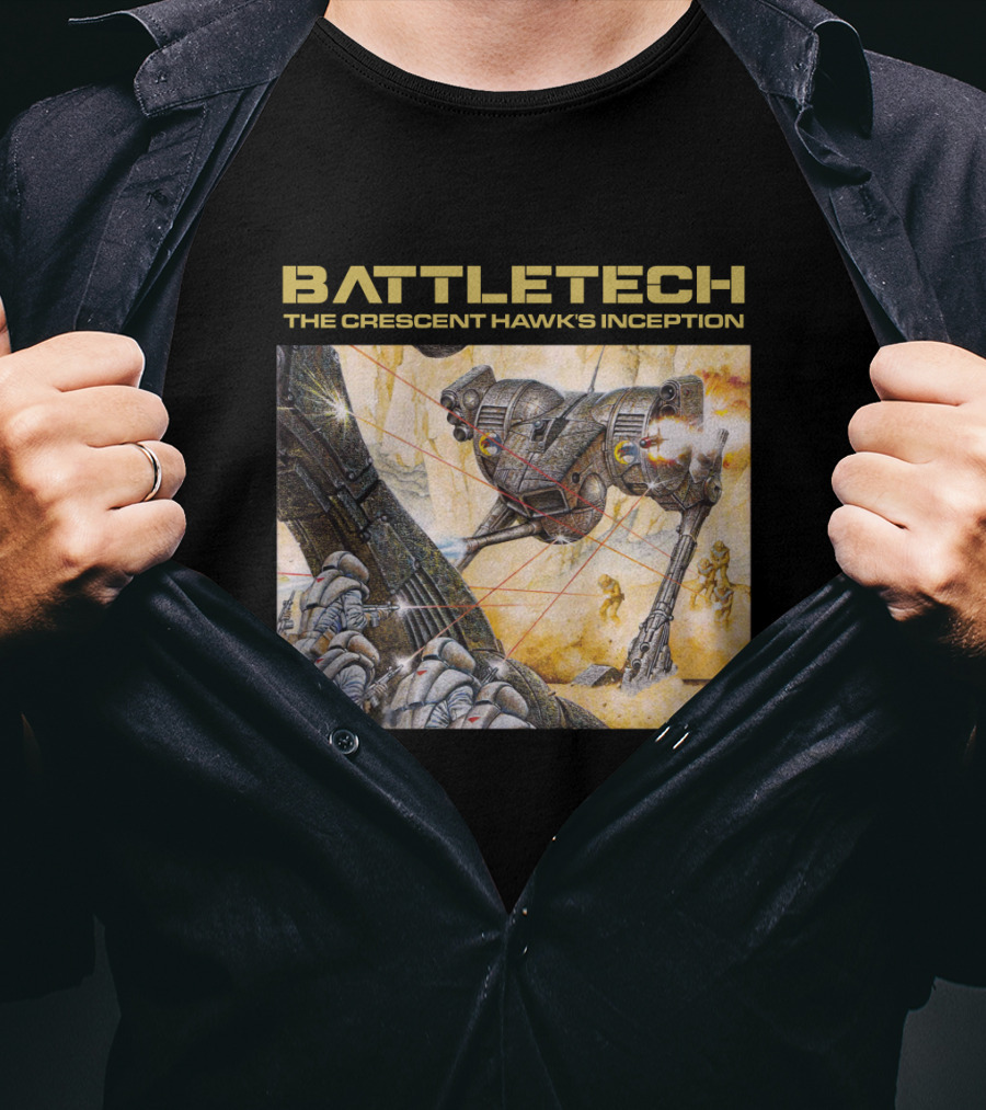 BATTLETECH The Crescent Hawk's Inception Mech Battle Scene T-Shirt