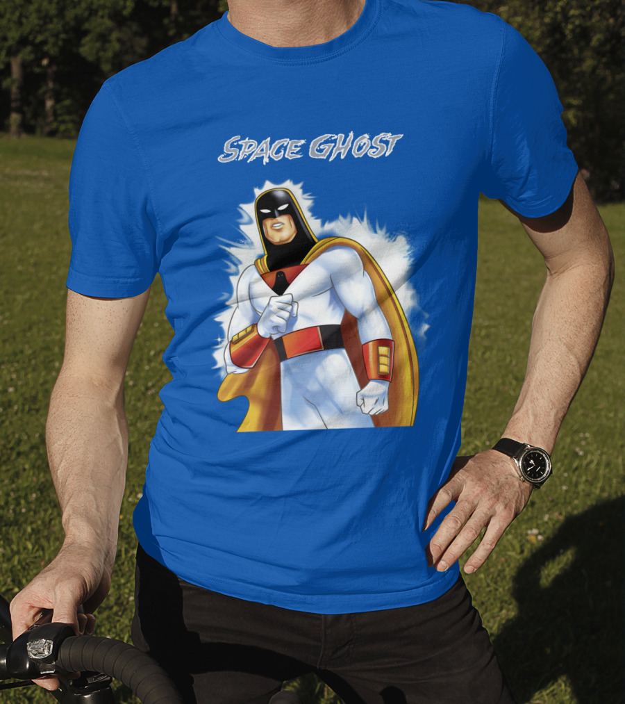 Space Ghost Classic Character With Dynamic Pose And Iconic Heroic T-Shirt
