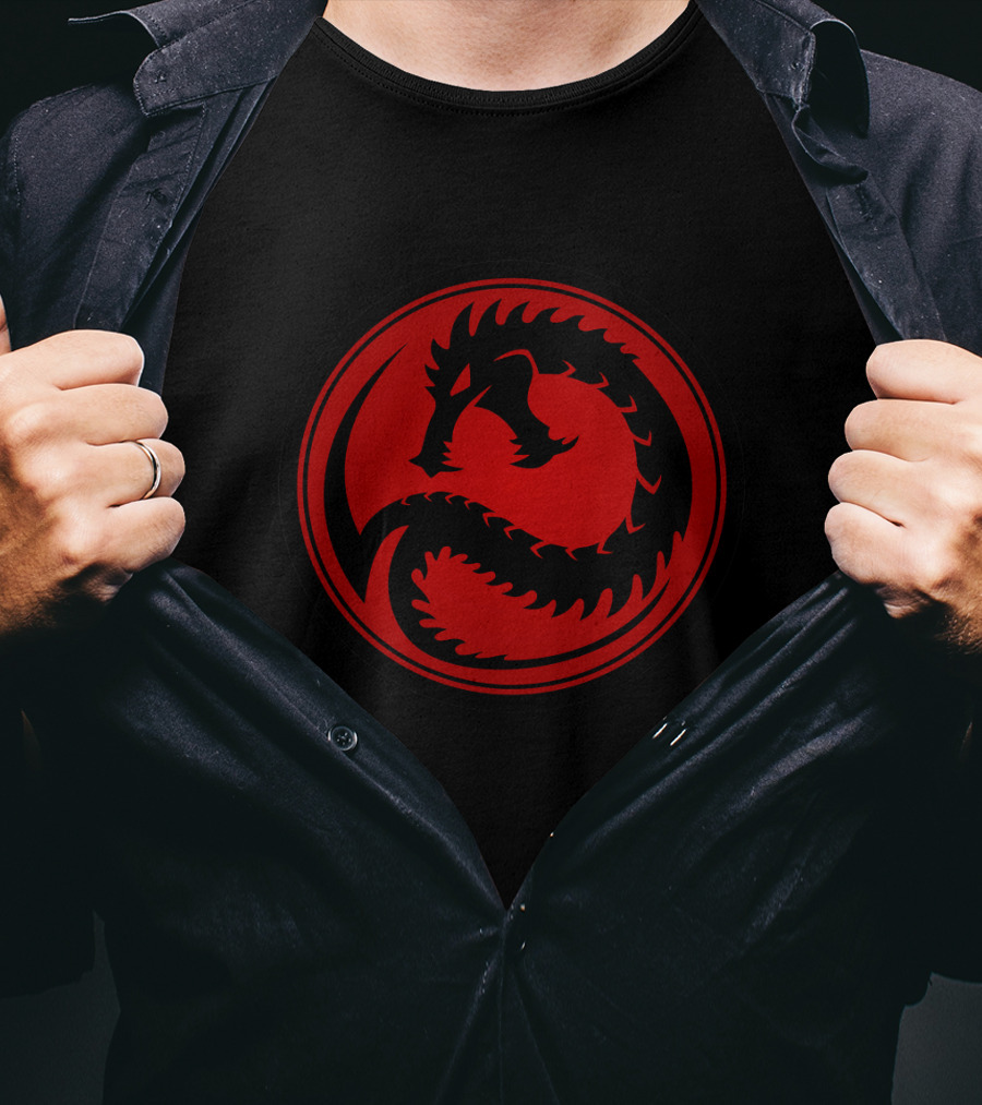 Draconis Combine Red Dragon Symbol In Black Circle T-Shirt