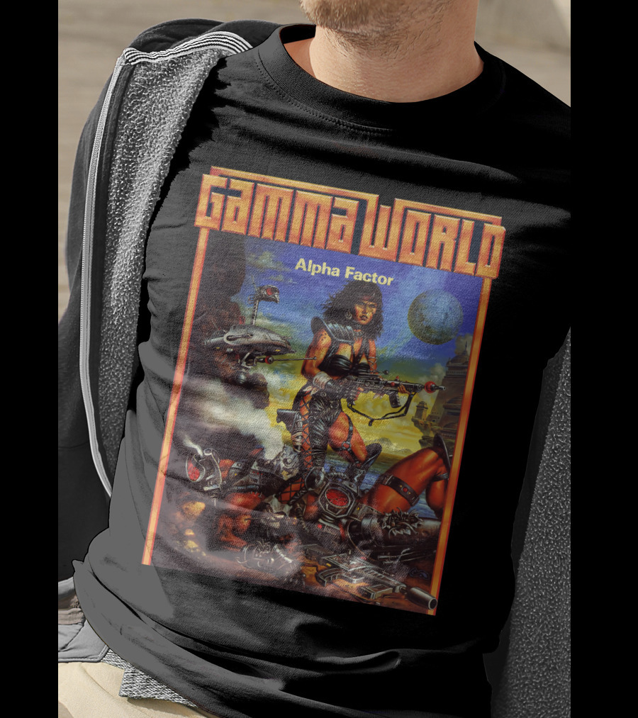 Gamma World Alpha Factor Futuristic Battle Planet Adventure T-Shirt