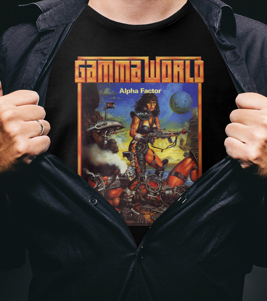 Gamma World Alpha Factor Futuristic Battle Planet Adventure T-Shirt