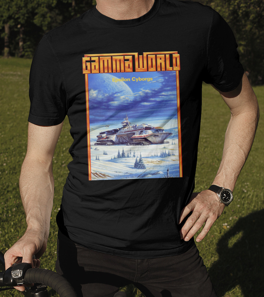 Gamma World Epsilon Cyborgs Snowy Landscape Spaceship Adventure T-Shirt