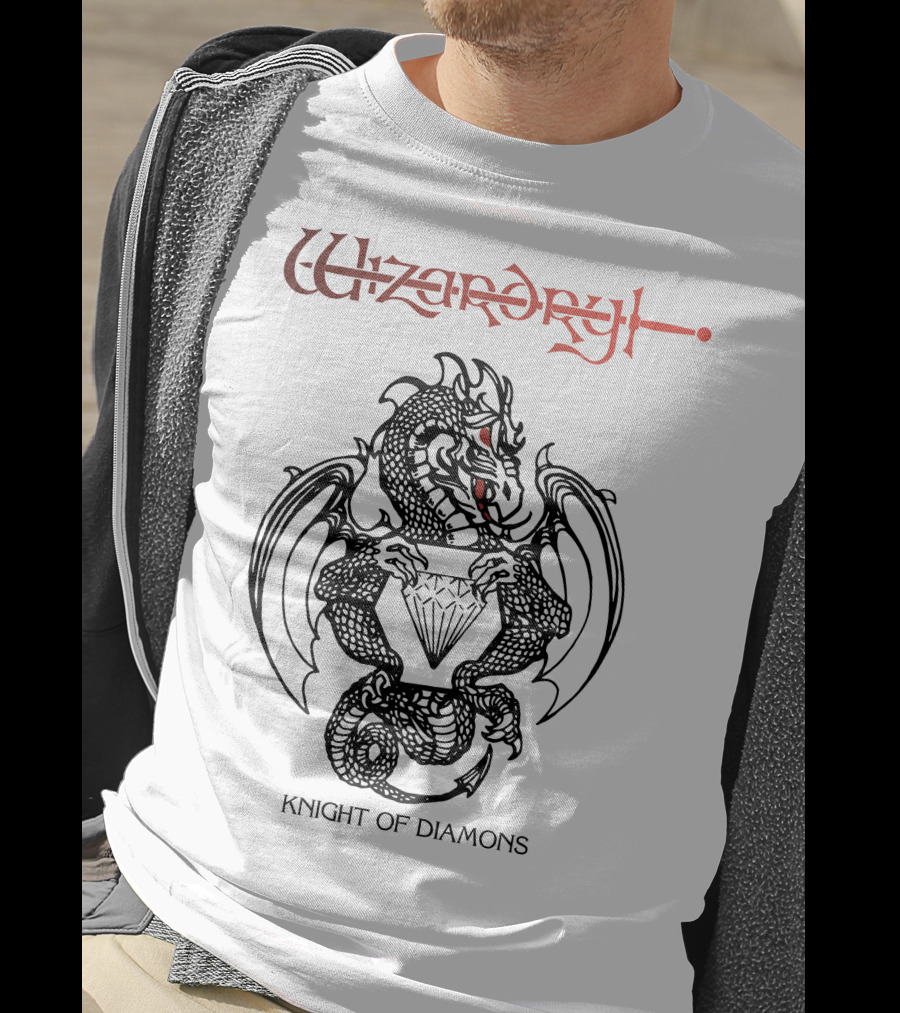 Wizardry Knight Of Diamons Dragon Holding Diamond T-Shirt