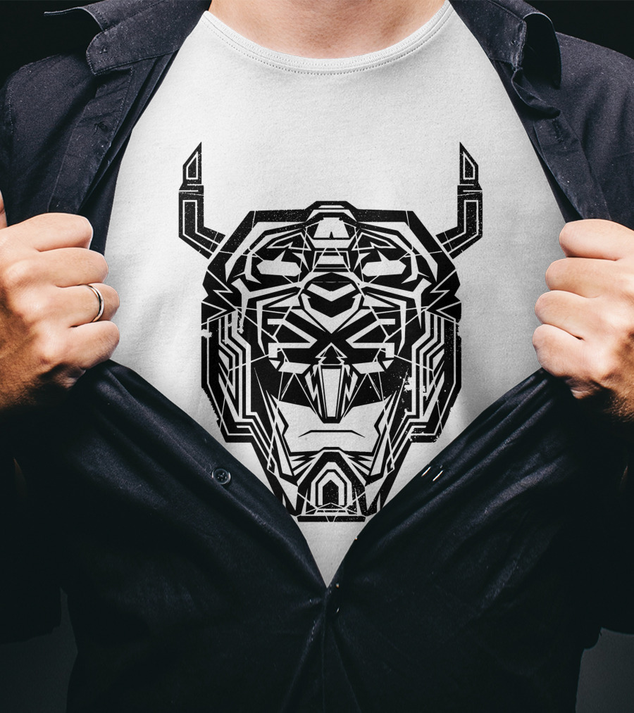 Voltron Head Geometric Lion Face T-Shirt