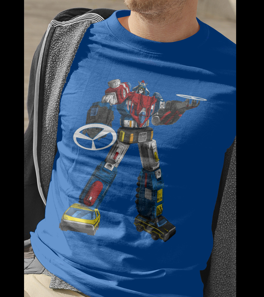 Voltron Vehicle Force Robot Giant Mecha With Cars And Helicopter Wheels T-Shirt