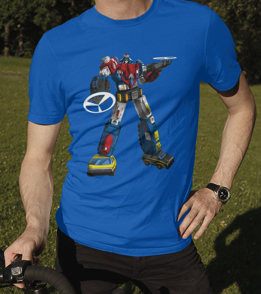Voltron Vehicle Force Robot Giant Mecha With Cars And Helicopter Wheels T-Shirt