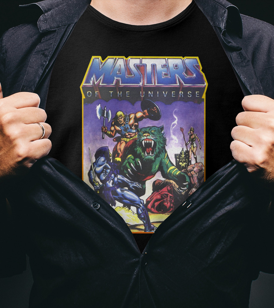 Masters Of The Universe He-Man Battle Cat Skeletor T-Shirt