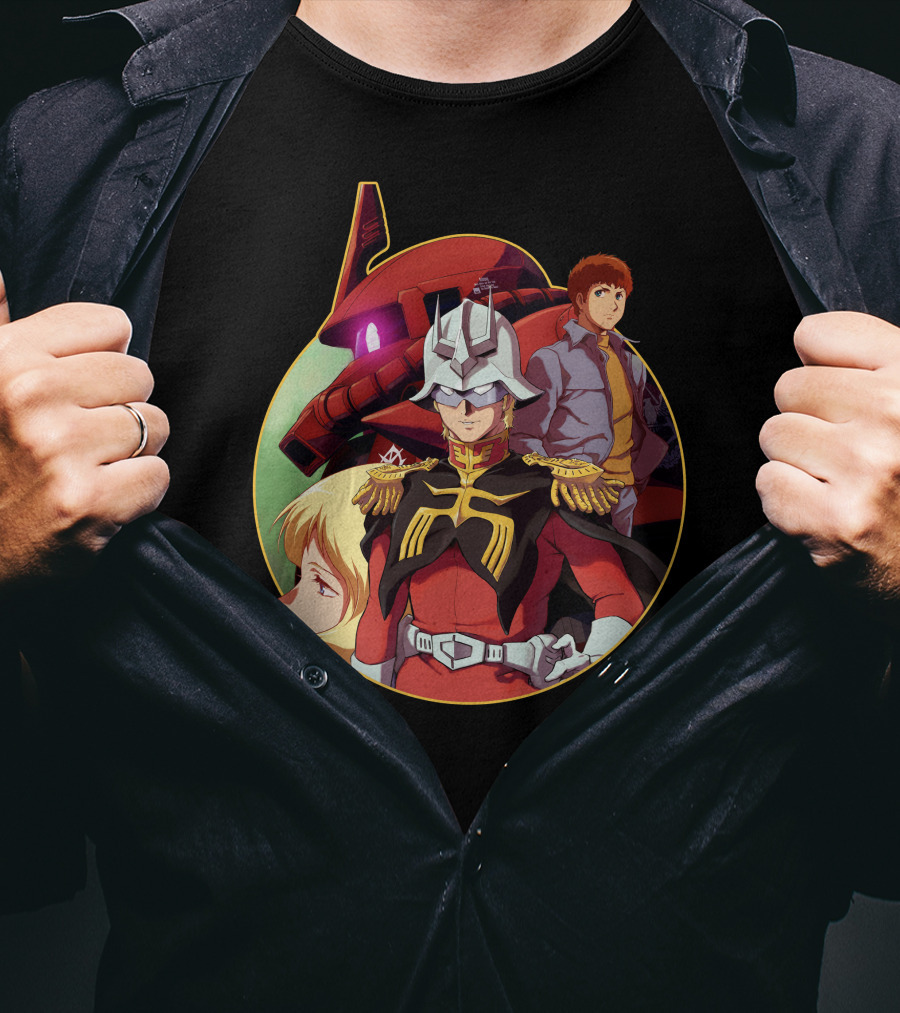 Mobile Suit Gundam The Origin Char Aznable And Amuro Ray Anime Characters T-Shirt