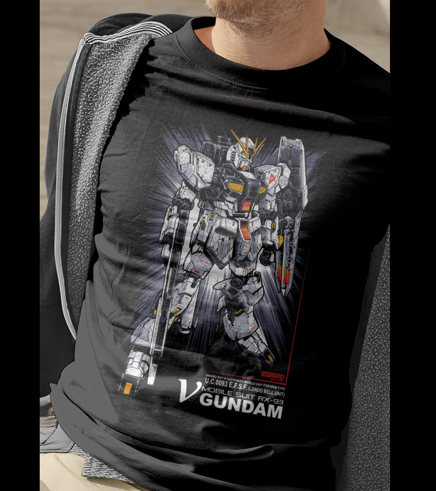 V Gundam Mobile Suit RX-93 Amuro Ray Customize U.C. 0093 E.F.S.F. Londo Bell Unit T-Shirt