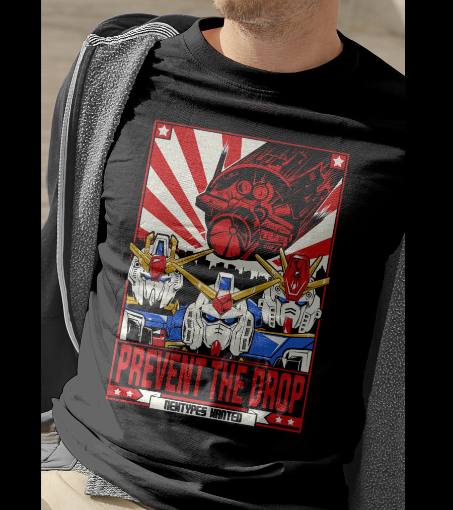 Prevent The Drop Newtypes Wanted Gundam Collaboration T-Shirt