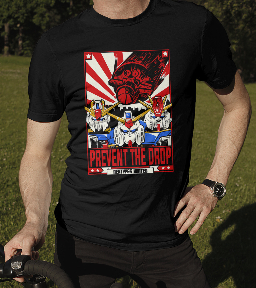 Prevent The Drop Newtypes Wanted Gundam Collaboration T-Shirt