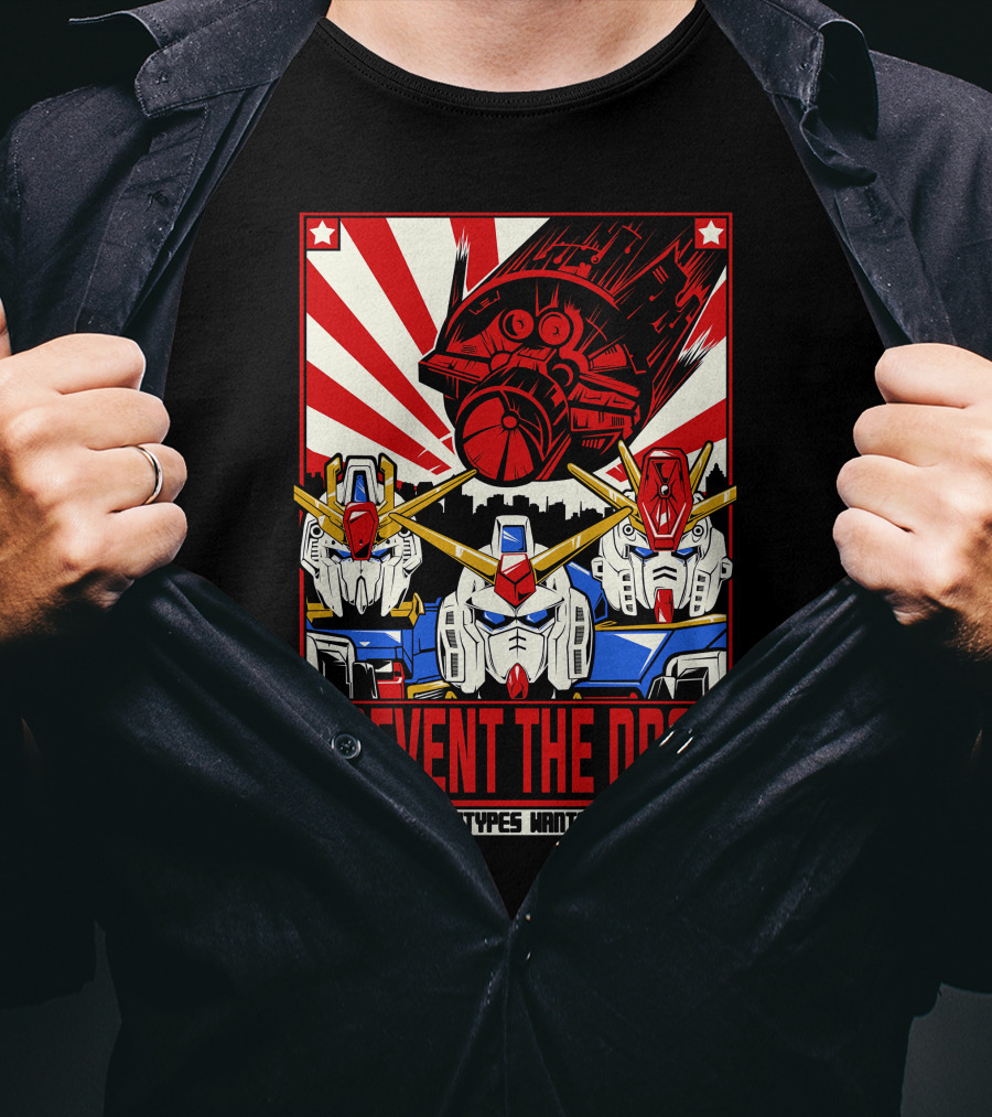 Prevent The Drop Newtypes Wanted Gundam Collaboration T-Shirt