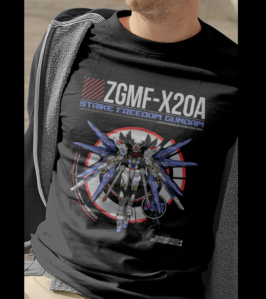 ZGMF-X20A Strike Freedom Gundam Generation Unsubdued Nuclear Drive Assault Module T-Shirt